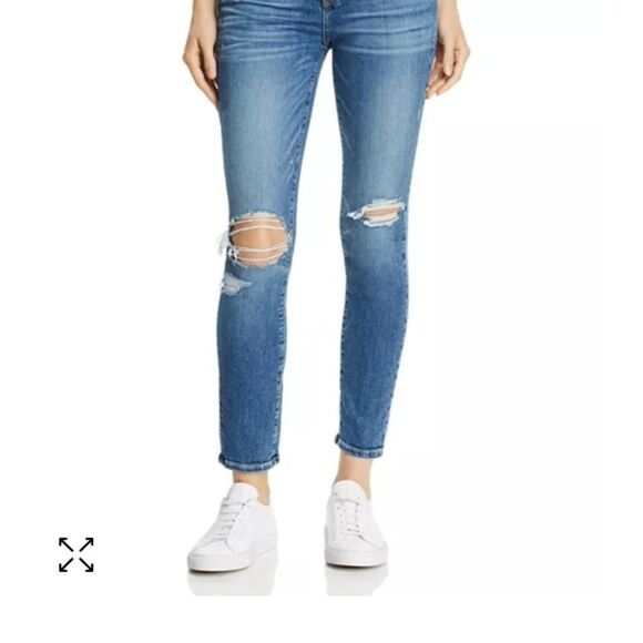 Paige Verdugo Ankle Distressed Jeans Medium Wash Mid Rise Size 26 - Picture 6 of 15